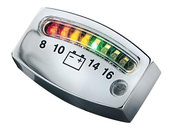 Led Battery Gauge, Chrome LED Battery Gauge