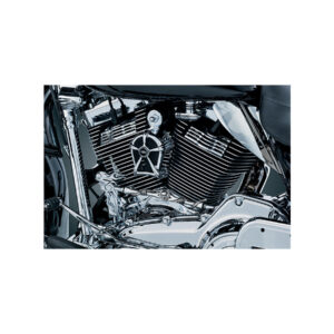 Mach 2 Horn Cover With black mesh Black Chrome