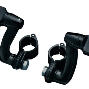 Longhorn Offset Peg Mounts With 1-1/4" Magnum Quick Clamps Black, Gloss