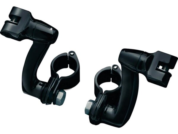 Longhorn Offset Peg Mounts With 1-1/4" Magnum Quick Clamps Black, Gloss
