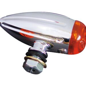 Micro Bullet Grooved Turn Signal with Milling Chrome Amber Halogen