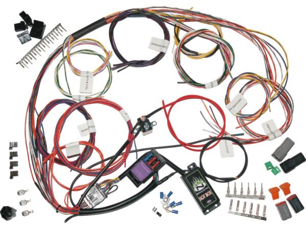 Complete Bike Harness With Starter Relay, 3-Circuit Breaker and Run/Brake/Turn Signal Self-canceling Module (for 3-in-1 Rear Turn Signals)