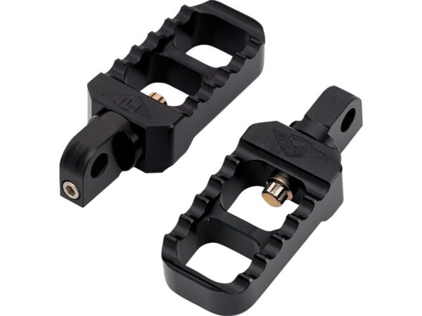Stubby Serrated Adjustable Foot Pegs Stubby Version Black, Anodized — изображение 2