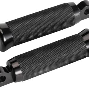 Knurled Foot Pegs for Sportster 48 and 72 Models Black, Anodized, Knurled