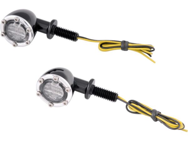LED Turn Signal Aluminum Black Anodized Clear LED