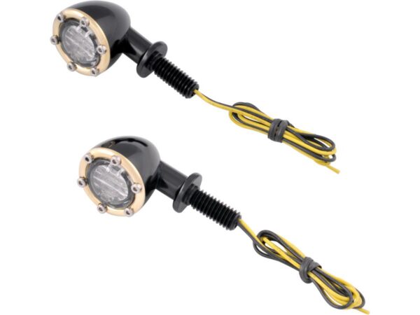 LED Turn Signal Brass Black Anodized Clear LED