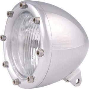 4" Headlight Aluminium Polished H4