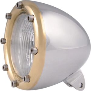 4" Headlight Aluminium Polished H4