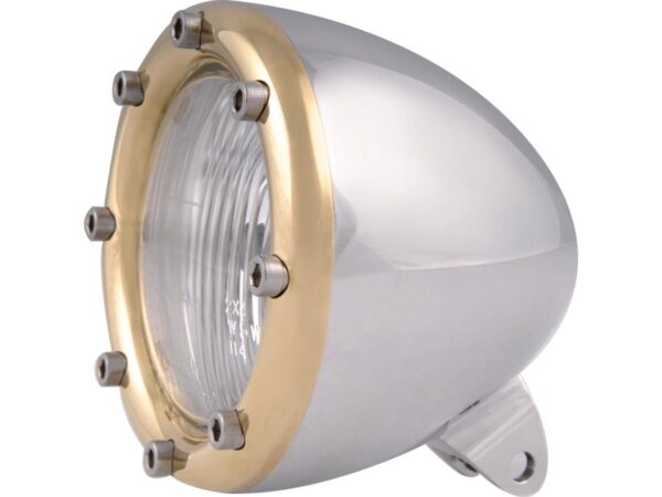 4" Headlight Aluminium Polished H4