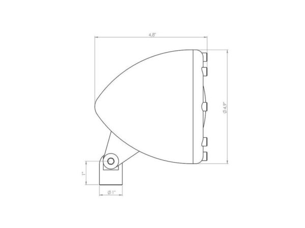4" Headlight Aluminium Polished H4 — изображение 2
