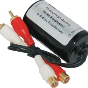In-Line RCA Cable Noise Filter for Engine Noise Reduction Black