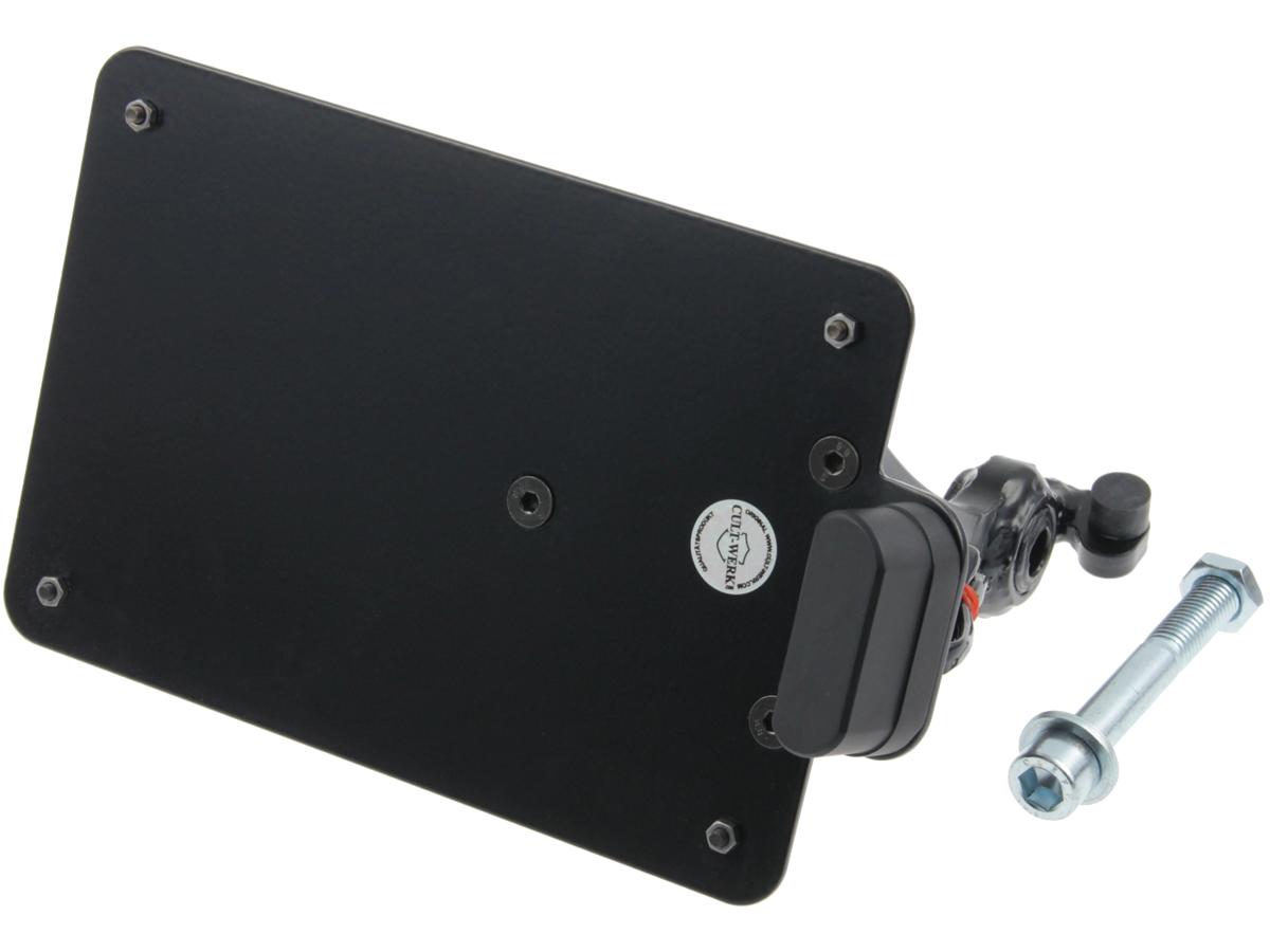 Sidemount License Plate Bracket Kit Italy 170 x 170 mm Black Powder Coated
