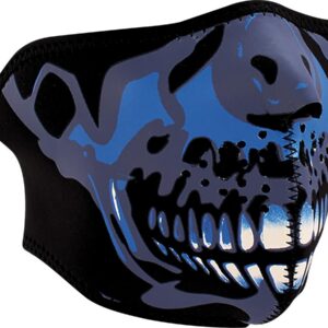 Blue Chrome Skull Neoprene Full Face Mask
