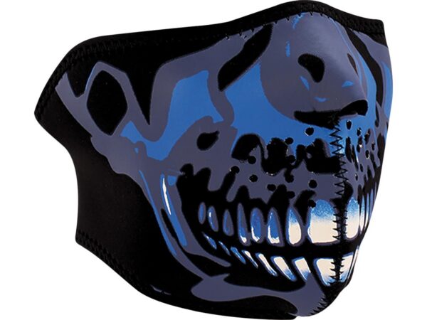 Blue Chrome Skull Neoprene Full Face Mask