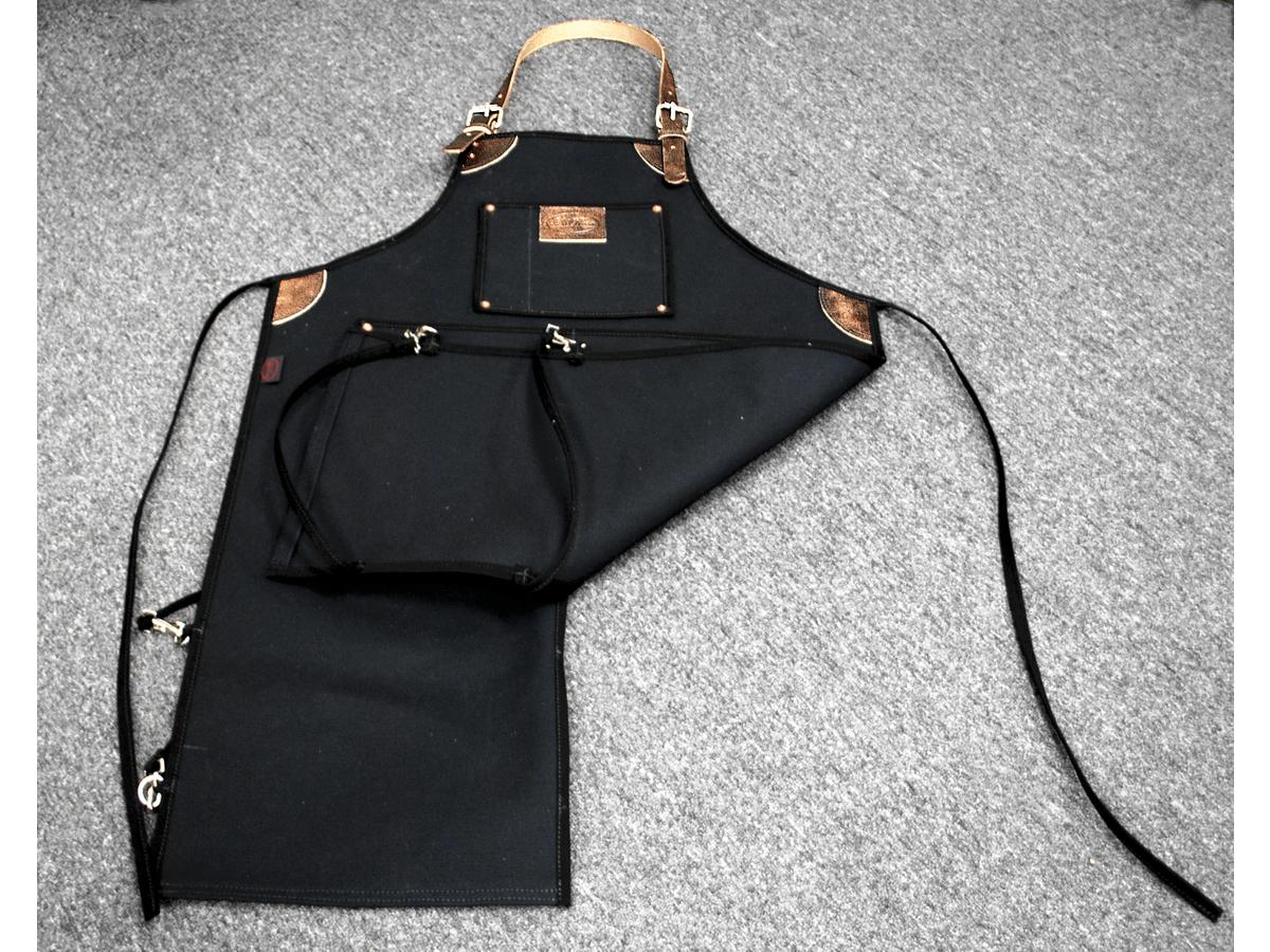 Heavy Duty Bike Builder Apron Split Legs Black