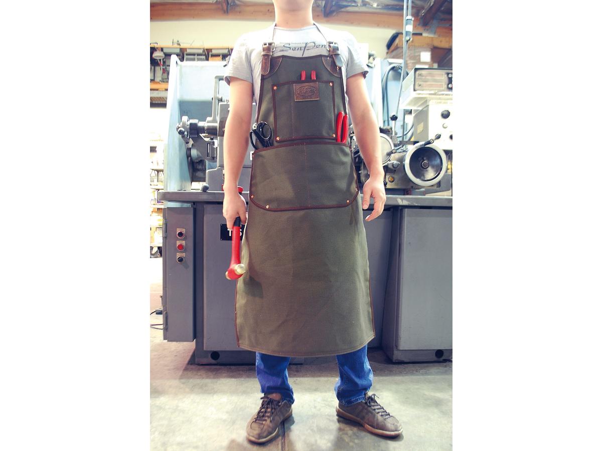 Heavy Duty Bike Builder Apron Standard Army Green