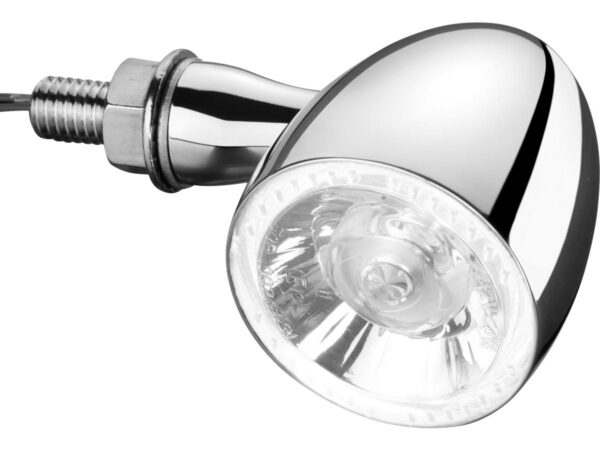 Bullet 1000 PL White LED Turn Signal/Position Light Chrome White LED