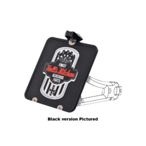 Nook License Plate Base Plate Germany 200x180mm, Including License Plate Light Aluminium Polished