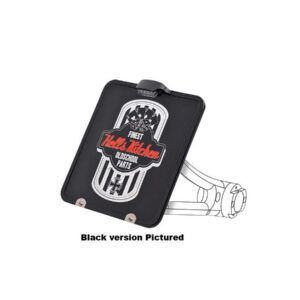 Clamp License Plate Base Plate Germany 200x180mm, Including License Plate Light Aluminium Polished