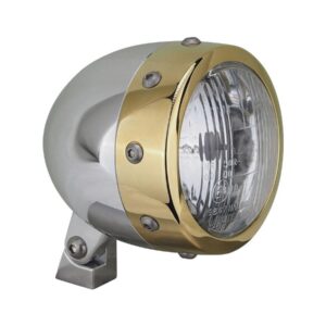 Retro 4 3/4" Headlight Aluminium Polished H4