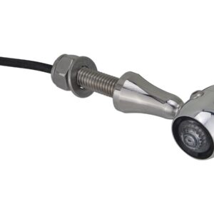 Retro LED Turn Signal V2A Polished stem Aluminium Polished Aluminium Polished Clear