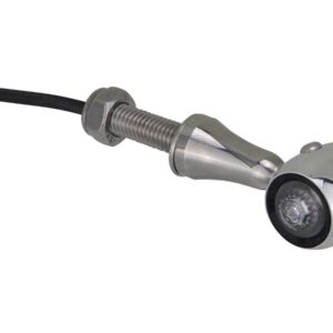 Retro LED Turn Signal V2A Polished stem Aluminium Polished Brass Polished Clear