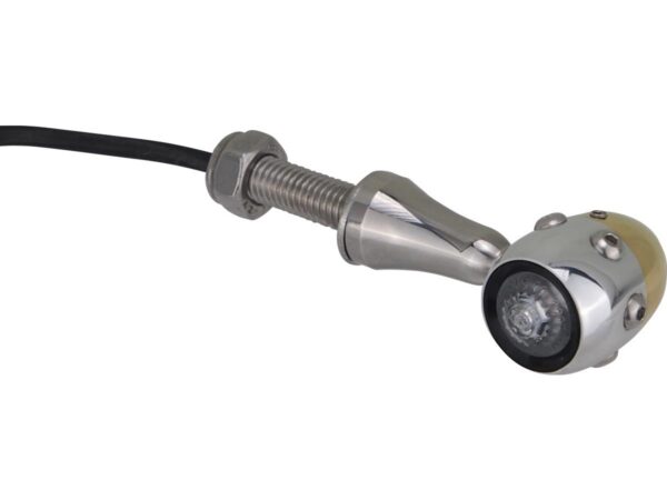 Retro LED Turn Signal V2A Polished stem Aluminium Polished Brass Polished Clear