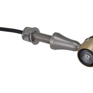 Retro LED Turn Signal V2A Satin stem Brass Satin Black Clear