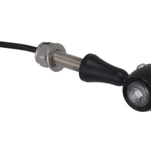 Retro LED Turn Signal V2A Black stem Black Brass Satin Clear