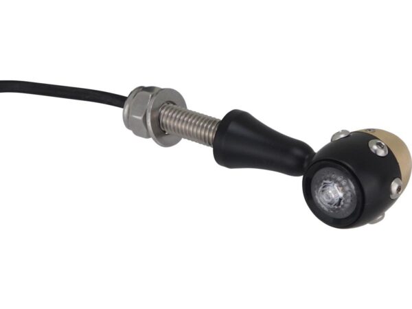 Retro LED Turn Signal V2A Black stem Black Brass Satin Clear