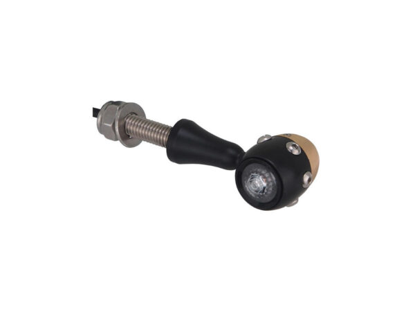 Retro LED Turn Signal V2A Black stem Black Brass Satin Clear — изображение 2