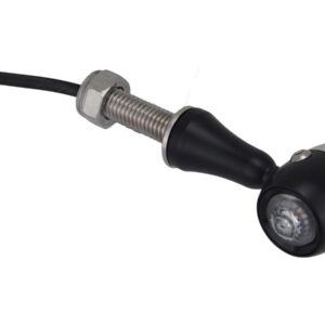 Retro LED Turn Signal V2A Black stem Black Aluminium Satin Clear