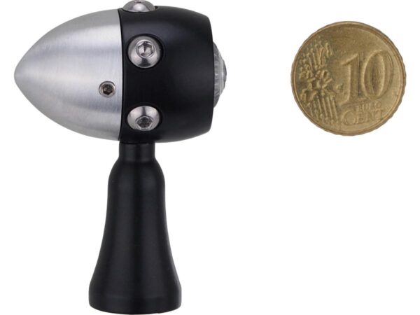 Retro LED Turn Signal V2A Black stem Black Aluminium Satin Clear — изображение 3