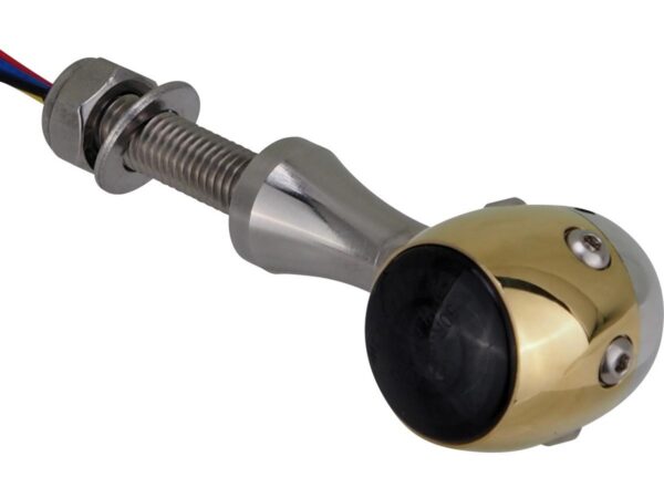 Retro LED Turn Signal/Taillight/Brake Light V2A Polished stem Brass Polished Aluminium Polished Smoke