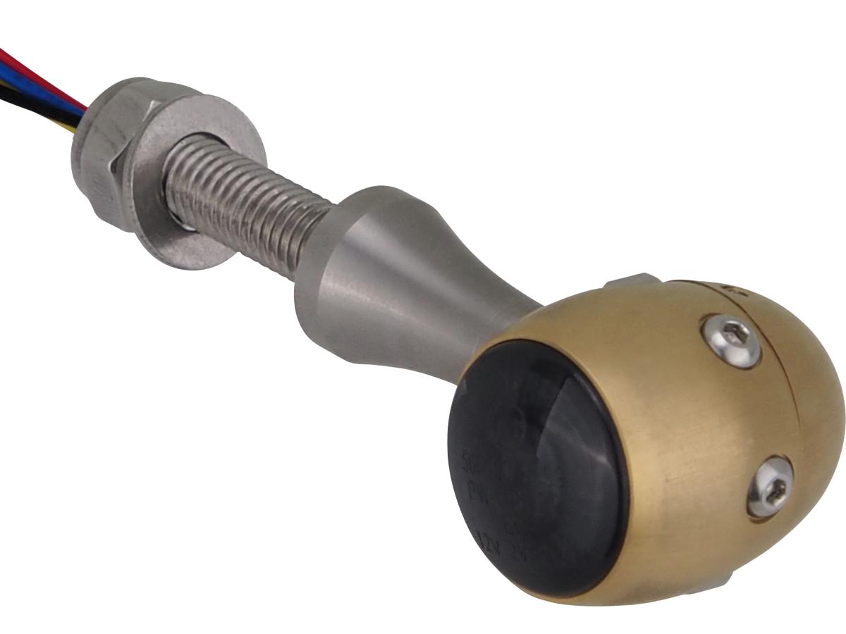 Retro LED Turn Signal/Taillight/Brake Light V2A Satin stem Brass Satin Brass Satin Smoke