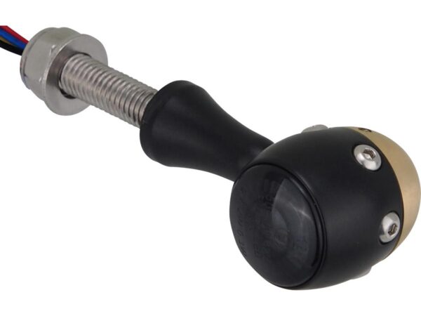 Retro LED Turn Signal/Taillight/Brake Light V2A Black stem Black Brass Satin Smoke