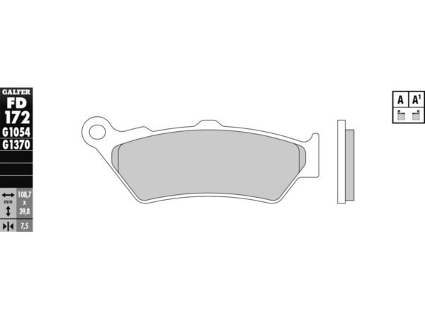 Semi Metallic Compound G1054 Brake Pad Organic Front
