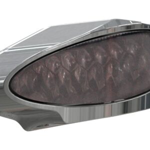 Inside Plate Oval Mini LED Taillight without Mounting Bracket Aluminium Polished Tinted LED