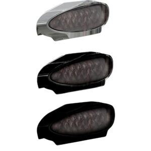 Inside Plate Oval Mini LED Taillight without Mounting Bracket Black Satin Tinted LED