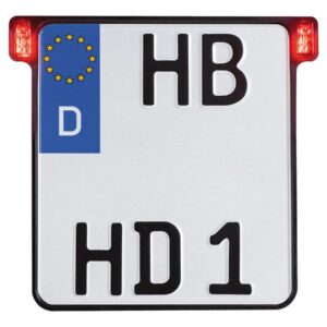 ALL-INN 2.0 License Plate Base Plate Brake Light/Taillight, German Size 200x180mm Black Anodized
