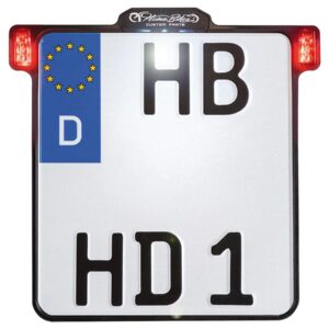 ALL-INN 2.0 License Plate Base Plate Brake Light/Taillight and License Plate Light, German Size 200x180mm Black Anodized