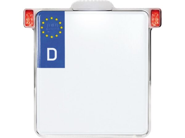 ALL-INN 2.0 License Plate Base Plate Brake Light/Taillight and License Plate Light, German Size 200x180mm Chrome