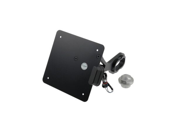 Sidemount License Plate Bracket Kit Italy 170 x 170 mm Black Powder Coated