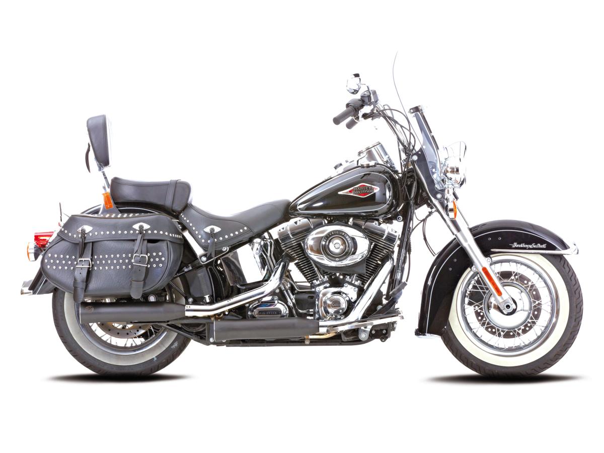 Double Groove Slip-On Mufflers Black Satin