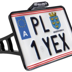 Side Mount License Plate Kit Austrian specification 210x170mm Black Anodized