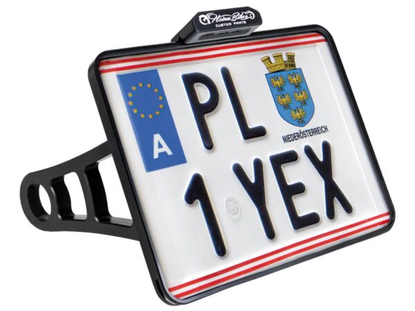 Side Mount License Plate Kit Austrian specification 210x170mm Black Anodized
