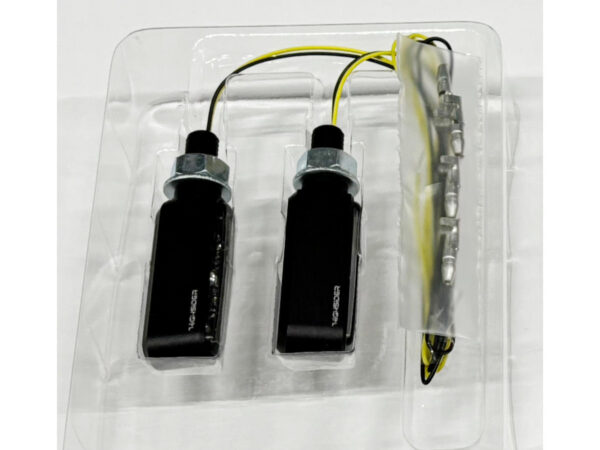 HIGHSIDER CNC LED turn signal BRONX, black, tinted glass, E-marked, pair
