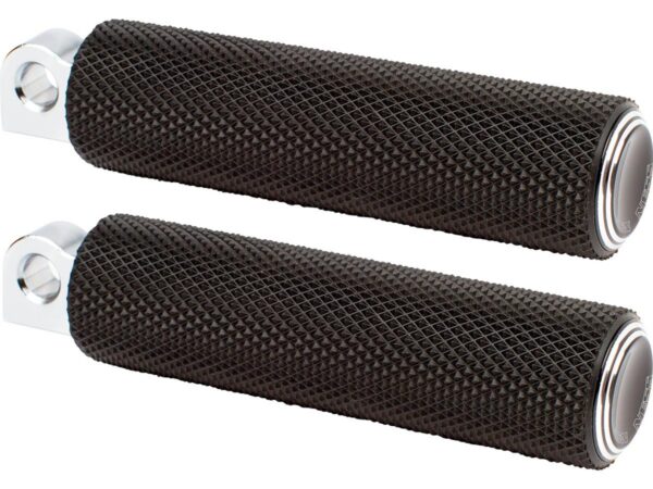 Dual Ring Foot Pegs Black, Anodized