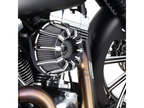 10-Gauge Inverted Series Air Cleaner Black Cut Anodized — изображение 2