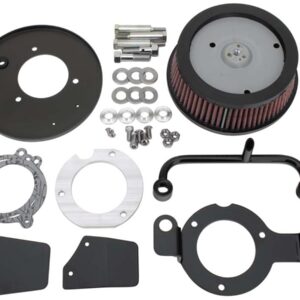 High Performance Air Cleaner With Breather Kit for Milwaukee Eight Black Servo Motor Cover, Breather Tube and Bracket Black